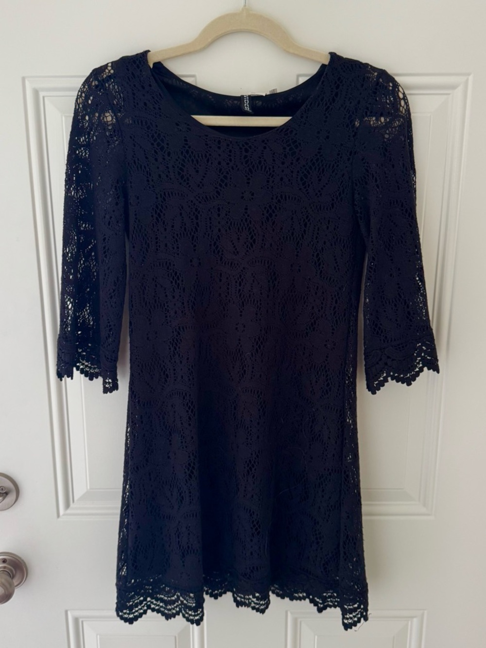 DIVIDED by H&M Boho lace overlay shift dress with subtle bell sleeve